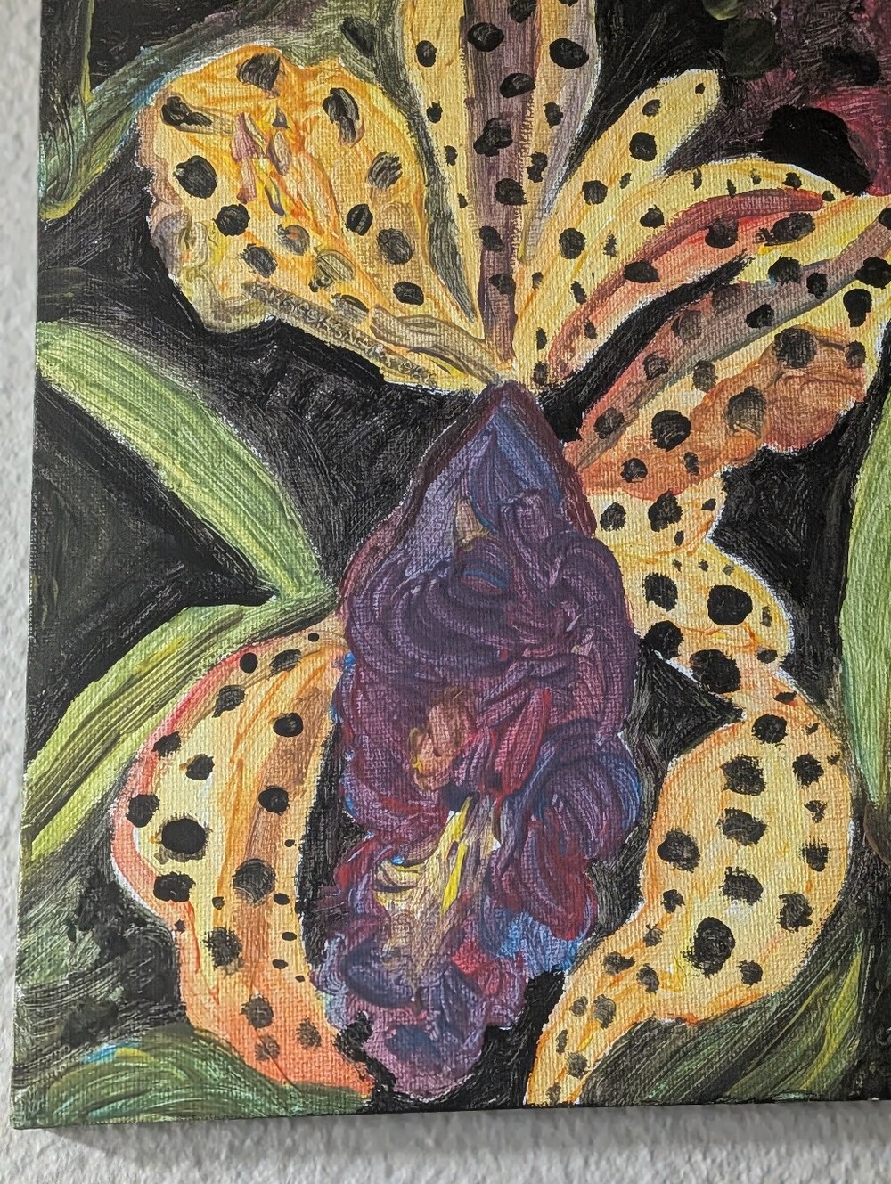 Leopard Orchid Acrylic Painting On Canvas